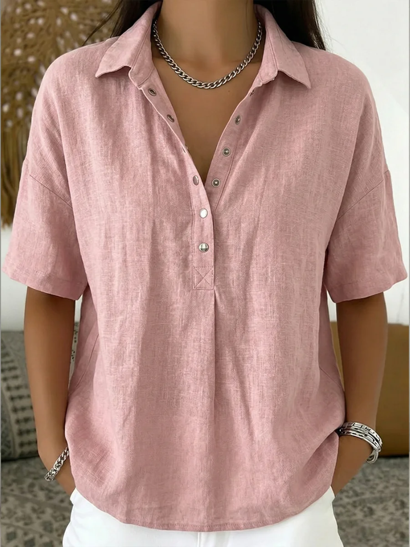 Sara Mode | Blusa con Cuello y Detalle de Botones