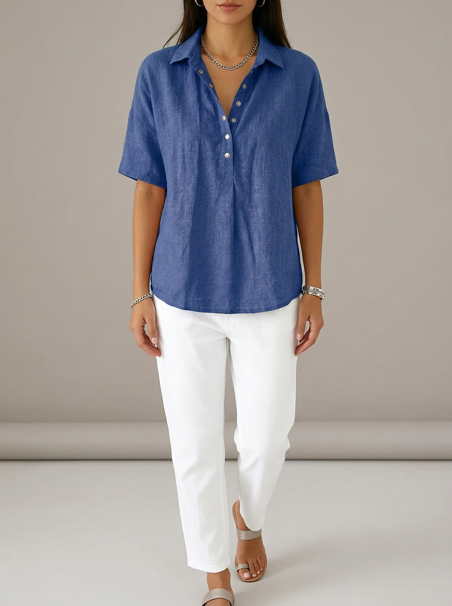 Sara Mode | Blusa con Cuello y Detalle de Botones