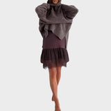 Aurora | Jersey Oversize de Cuello Alto con Detalle de Encaje