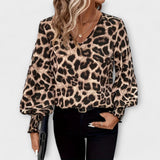 Susana | Blusa Elegante con Estampado de Leopardo