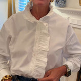 Blusa Elegante con Volantes y Botones