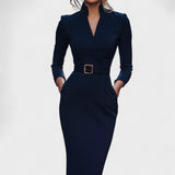 Inês | Vestido Elegante con Cinturón