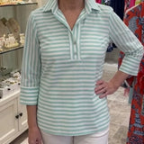 Blusa de Patrón Mixto con Botón en la Espalda de Gingham
