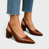 Vera | Zapatos de Tacón Alto Efecto Cocodrilo