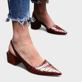Vera | Zapatos de Tacón Alto Efecto Cocodrilo