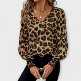 Susana | Blusa Elegante con Estampado de Leopardo