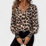 Susana | Blusa Elegante con Estampado de Leopardo