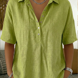 Sara Mode | Blouse with collar and button detail
