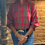 Blusa de Cuello Volante a Rayas Clásica