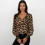 Susana | Blusa Elegante con Estampado de Leopardo