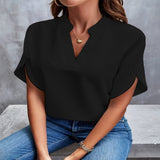 Blusa de Manga Tulipán con Cuello Notch