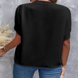 Blusa de Manga Tulipán con Cuello Notch