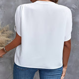 Blusa de Manga Tulipán con Cuello Notch