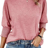 Blusa Casual de Mangas Dolman con Puño Fruncido