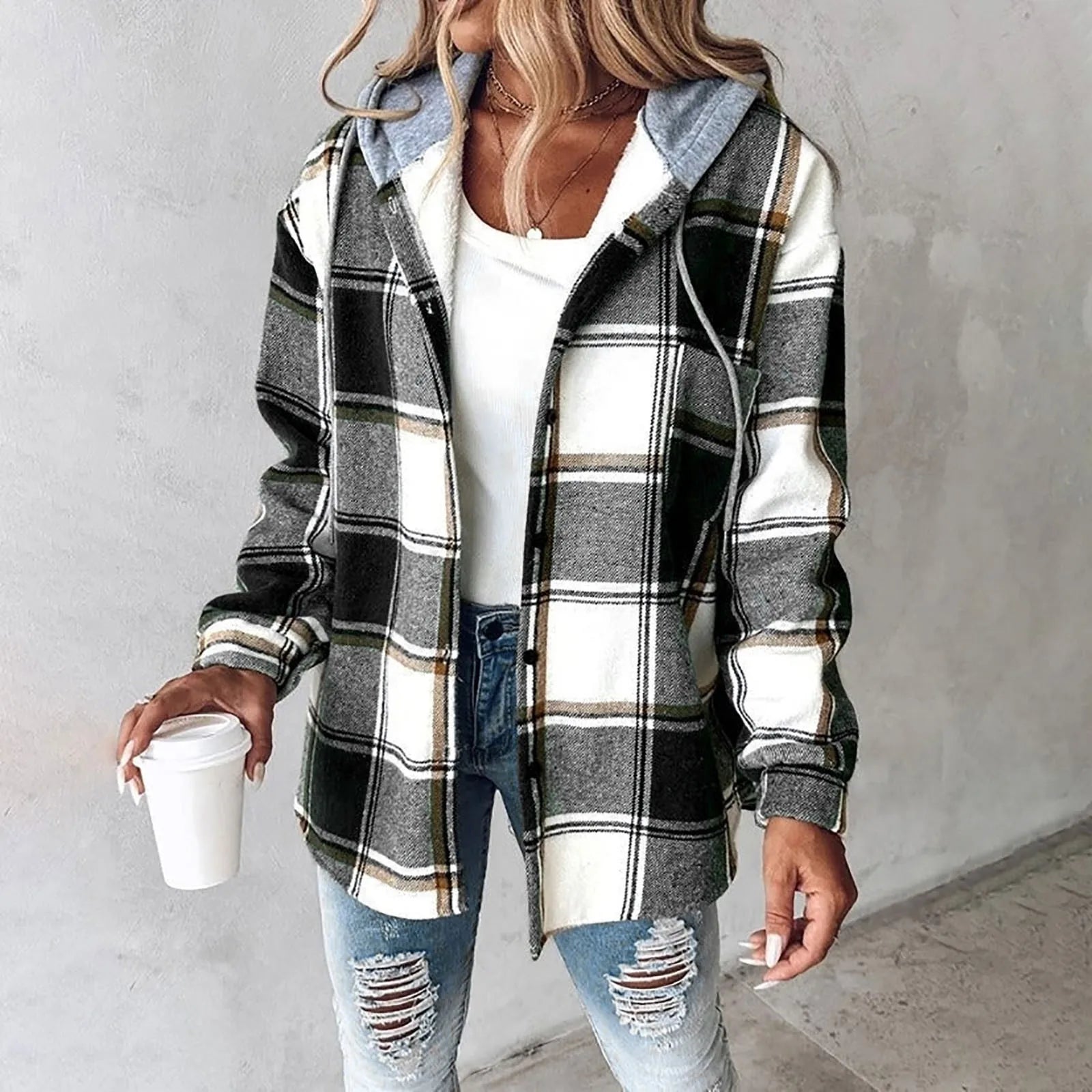 Costanza | Chaqueta Suave de Franela con Capucha