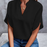 Blusa de Manga Tulipán con Cuello Notch