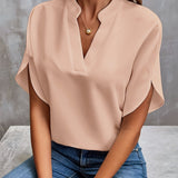 Blusa de Manga Tulipán con Cuello Notch