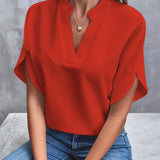 Blusa de Manga Tulipán con Cuello Notch