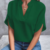 Blusa de Manga Tulipán con Cuello Notch