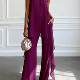 Viola | Conjunto Elegante Halter con Pantalones