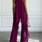 Viola | Conjunto Elegante Halter con Pantalones