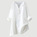 Blusa de lino suelta con escote en V